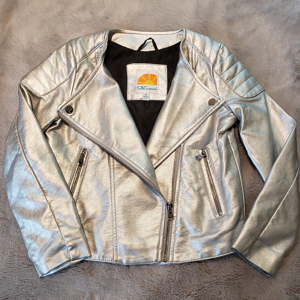 Silver faux leather jacket